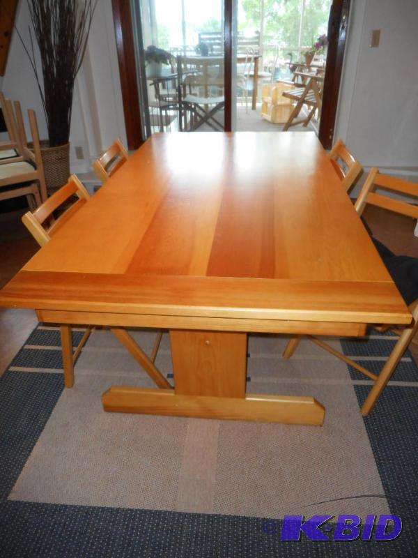 lot 1 image: Pine Dine Table, Chairs