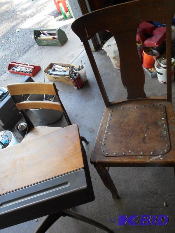 lot 158 image: School Desk and Chair