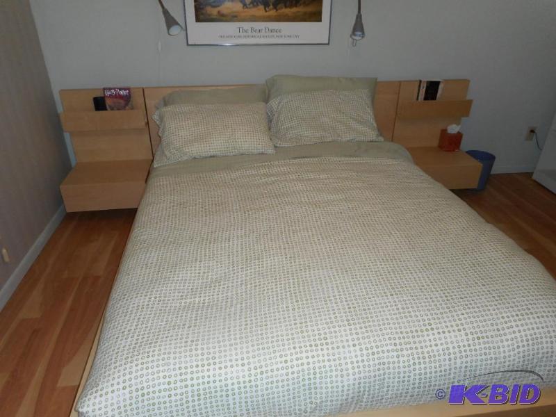 lot 2 image: Ikea Queen Slat Bed