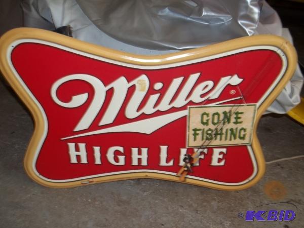 Miller High life game fishin sign metal 20x13...