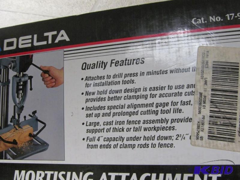 lot 10 image: Delta Hollow Chisel Mortising attachment