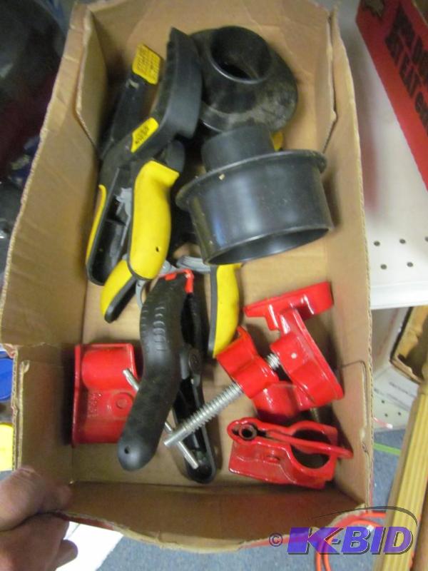 lot 57 image: Lot of clamps and dust collector fittings