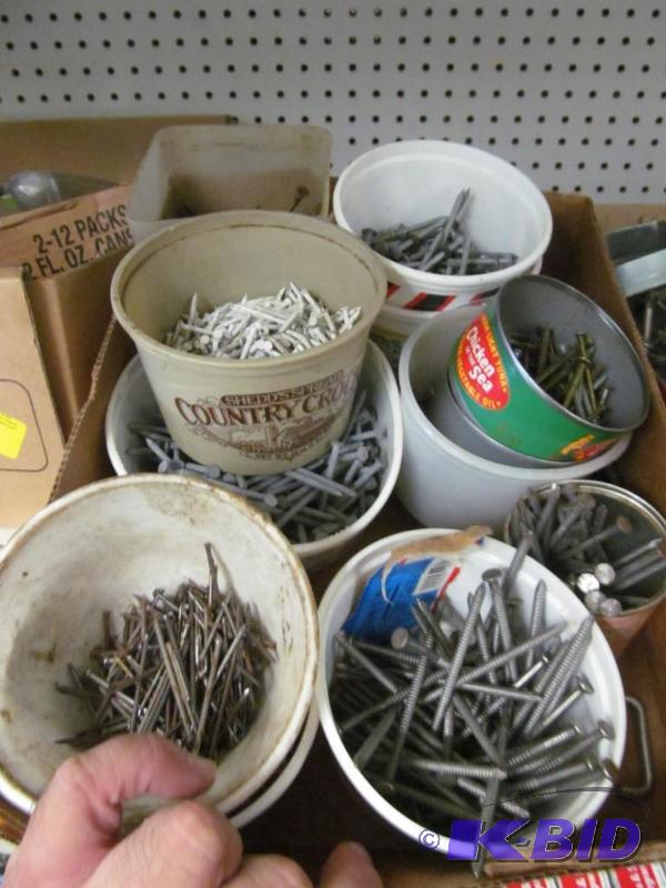 lot 74 image: lot of misc screws and nails ect