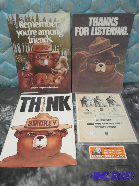 lot 15 image: Lot of Smokey the Bear Advertising Signs