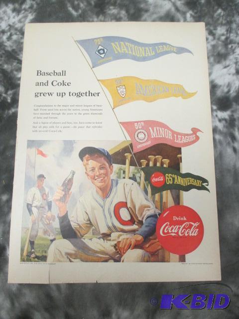 lot 19 image: Lot of Coke and Baseball Magazine Ads Advertising Coca Cola Golden Girl Cola Sun Drop