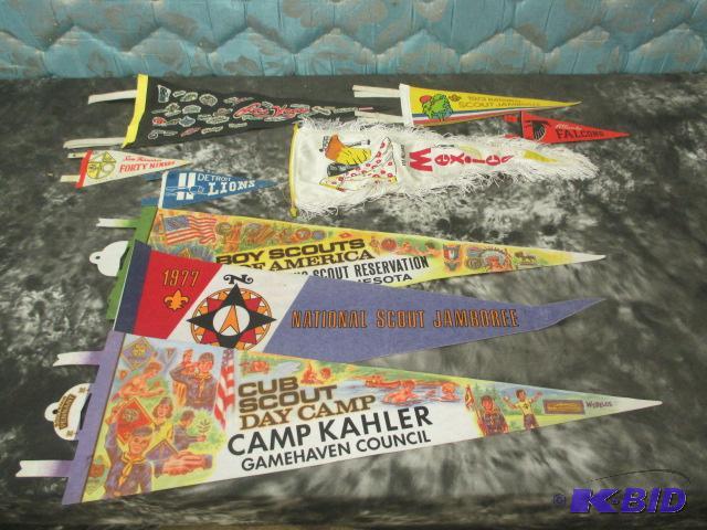 lot 45 image: Vintage Pennants Boy ScoutsCub Scouts and more