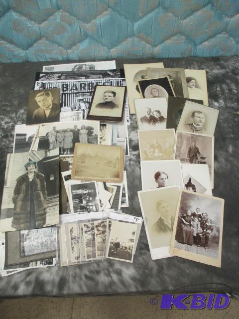 lot 57 image: Antique and Vintage Cabinet cards and photos