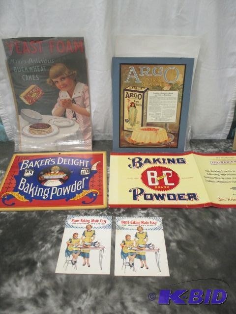 lot 64 image: Original Baking Advertising labels.