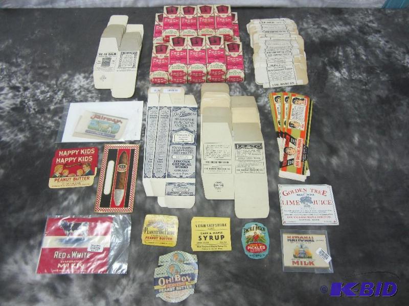 lot 71 image: Vintage labels-
