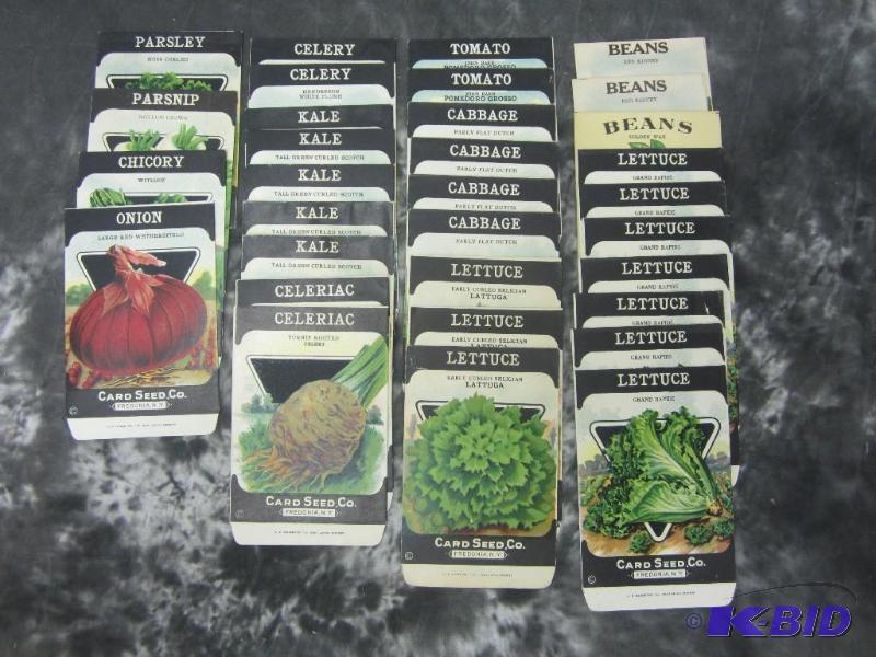 lot 74 image: Master labels and seed packets.