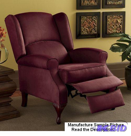 Burgundy Wingback Recliner - It has easy-care...