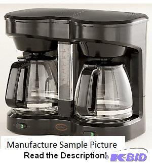 Double Coffee Maker - Each 60-oz. pot has fla...