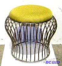 Metal Ottoman - Green cushioned&nbsptop - 20...