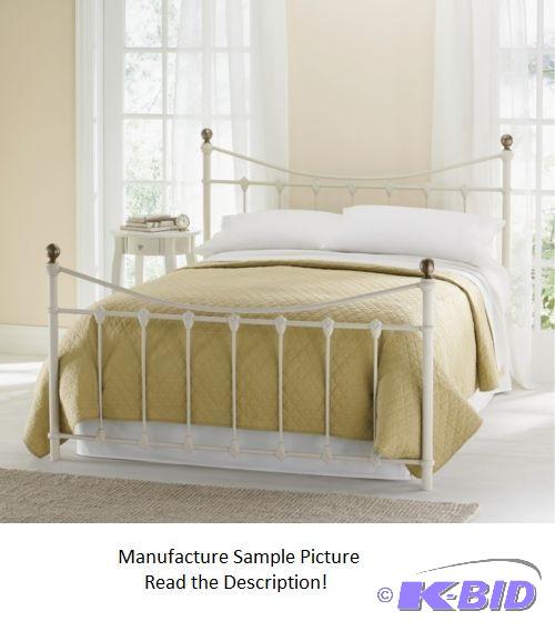 Ivory and Gold Headboard and Footboard - Full...