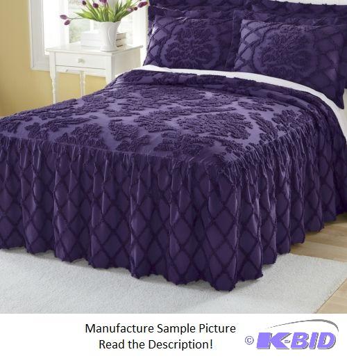 Purple Chenille Bedspread - Twin -&nbspCotto...