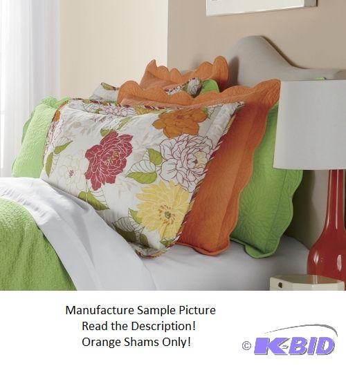 Pair of Orange Pillow Shams -&nbspFits a sta...