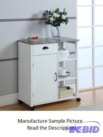 Faux Marble Top Kitchen Cart - Material Wood...