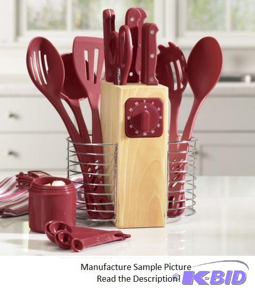 25 Piece Cutlery and Gadget Set - Red - Comes...