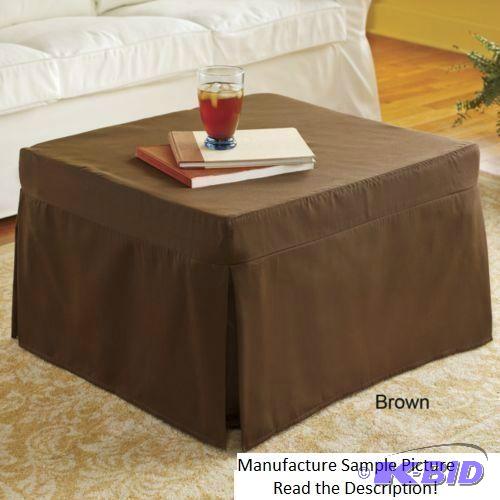 Folding Ottoman - Has brown slip cover - As a...