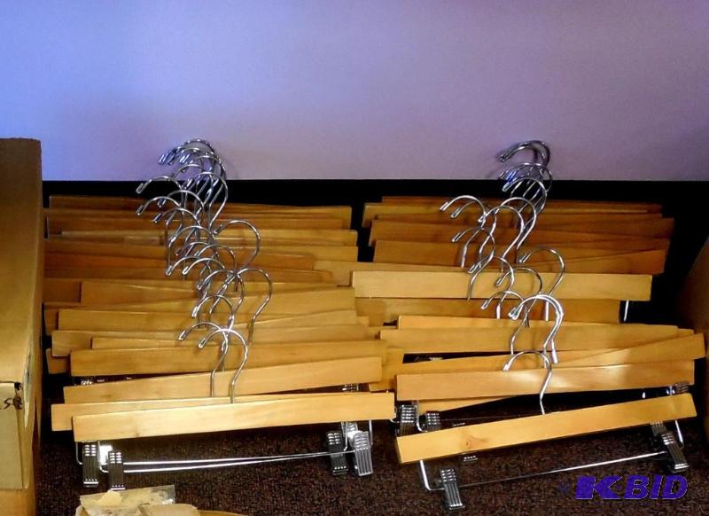 120 wooden pantskirt hangers.  Very durable & they look very professional.  Super quality.