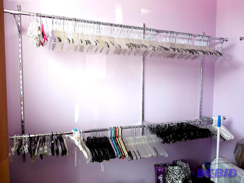 134 Feet of 1 diameter round tubingpoles for hang clothing along walls  Attachments