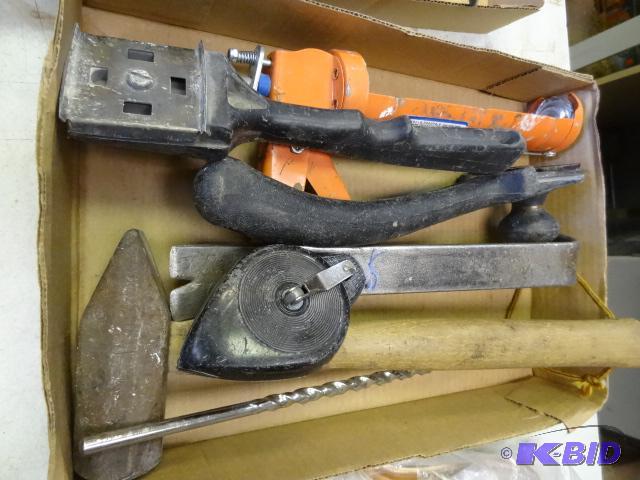 hammer. Pry bar. Caulk gun. Scraper...