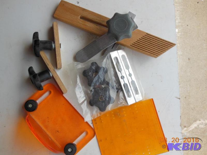 Feather board with hold down. 2 sets of hardw...
