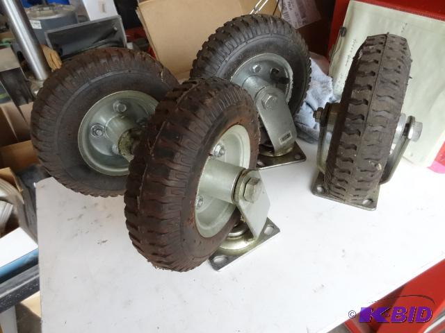 4 Swivel Caster Wheels with Air Tires. 2.50-4...
