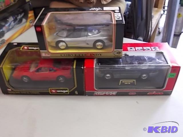 3 New In Box Sports Model Collector Cars 124...