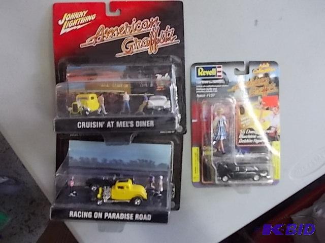 3 Packages American Graffiti Cars &amp Figur...