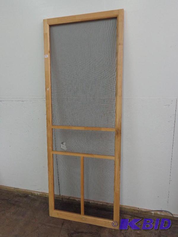 lot 13 image: Wooden Screen Door 81" x 30" Screen...