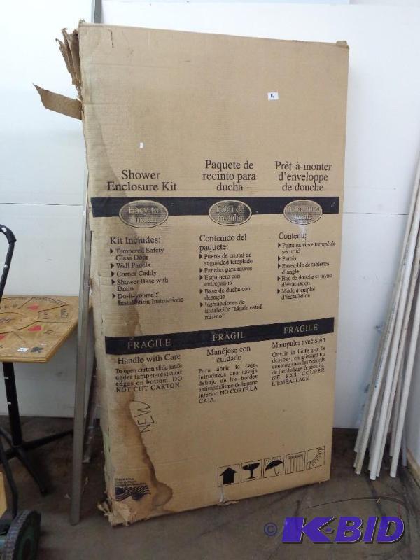 lot 16 image: Shower Enclosure Kit Tempered Safety Glass Do...