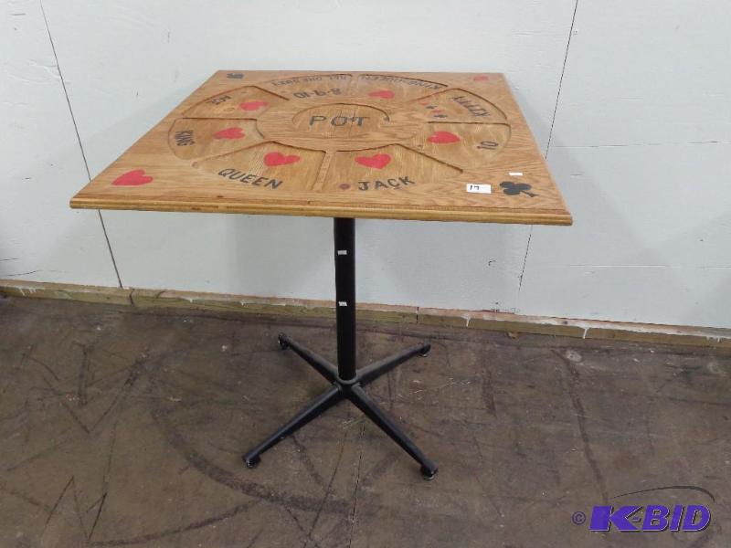 lot 19 image: Wooden Tripoli&nbspCard Table 30" x 27&...