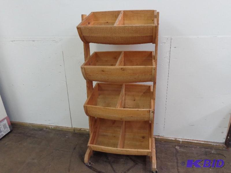 lot 6 image: Pine Barrel Display Stand 12 Barrels used fo...