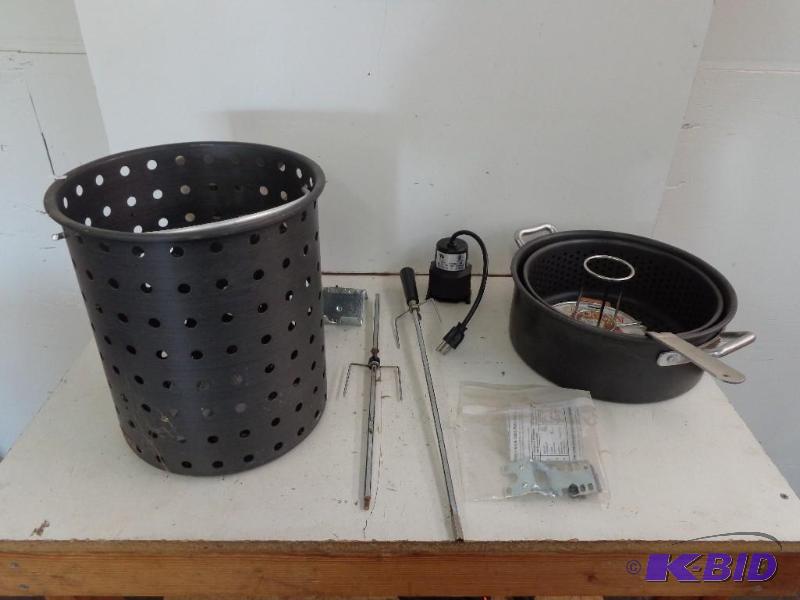 lot 66 image: Warmer Pots, Rotisserie Motor, and Deep Fryer...