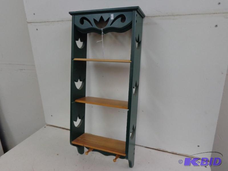 lot 8 image: Knick Knack Shelf - Wall Mount Wooden Shelf&n...