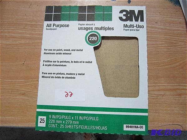 3M 220 all purpose sandpaper. 25 sheets. New....