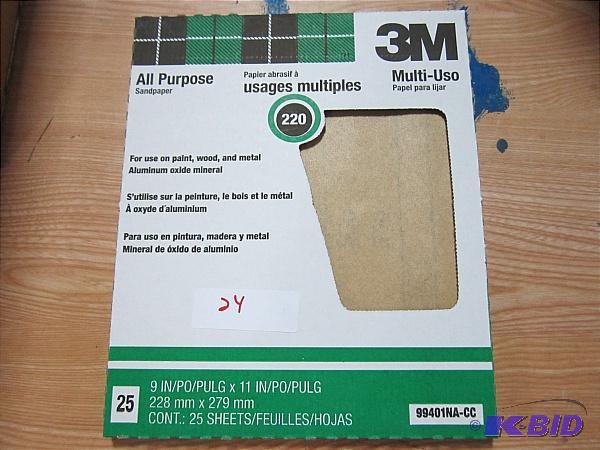 3M 220 all purpose sandpaper. 25 sheets. New....