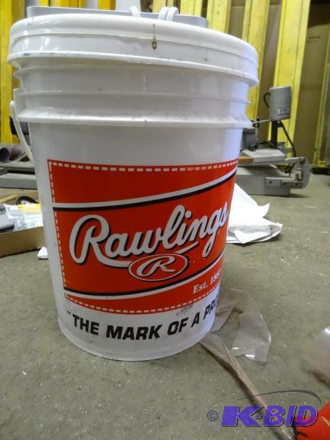 lot 102 image: Rawlings 5 Gal. Bucket of Baseballs...