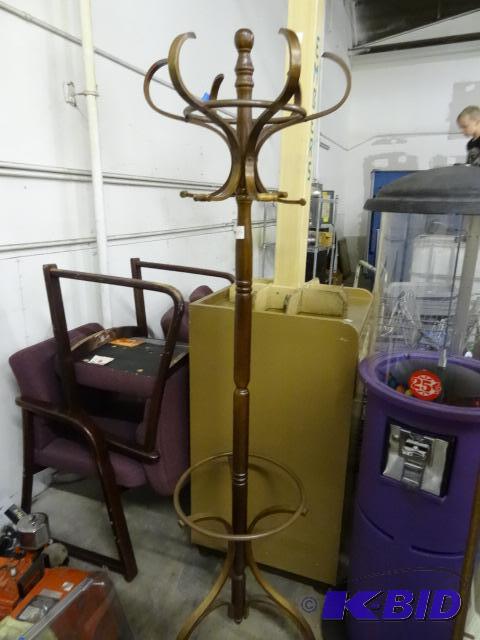 lot 105 image: Wood Coat and Umbrella Rack...
