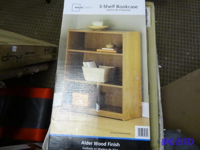 lot 187 image: mainstays 3 Shelf Bookcase. Alderwood Store R...