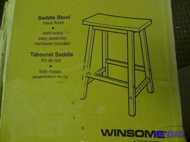 lot 188 image: Winsome Saddle Stool Black Finish...