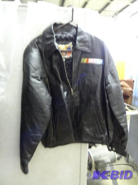 lot 37 image: Nascar XL Jeff Hamilton Leather Jacket...