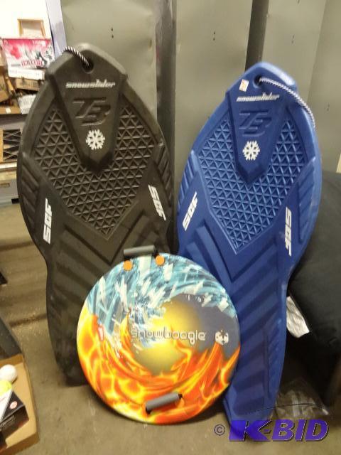 lot 51 image: 2-Snowslider Sleds and 1-Snowboogie Air Disc....