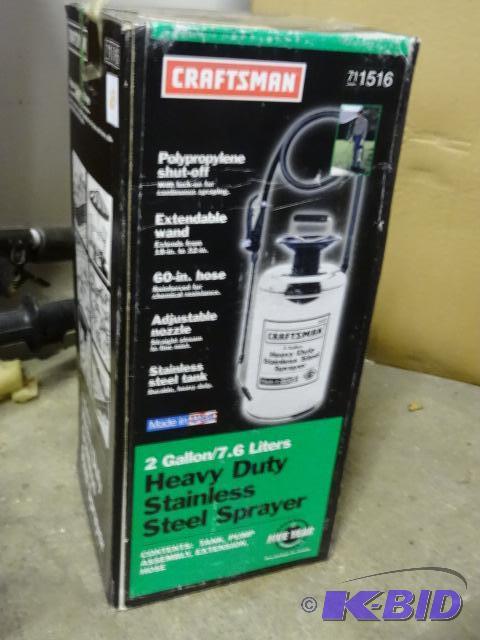 lot 63 image: Craftsman 2 Gal. Heavy Duty Stainless Steel S...