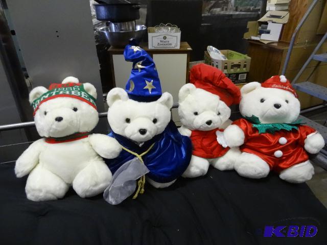 lot 82 image: 4-Santa Bears Dayton Hudson 1986, 1991, 1994...