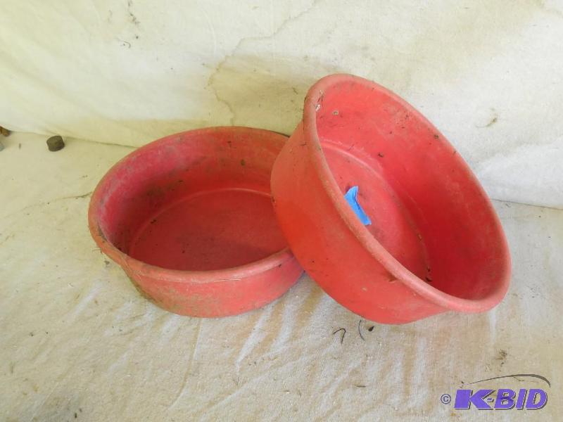 lot 10 image: 2 Feed bowls, 11 12" x 4"...