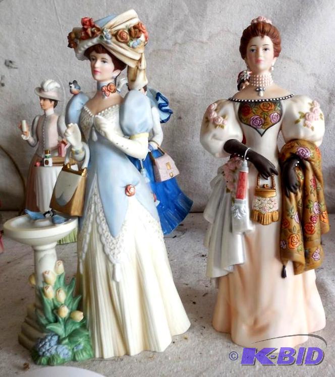 lot 105 image: Pair of ceramic figurines, 10" tall...