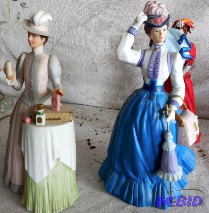 lot 107 image: Pair of ceramic figurines, 10" tall...