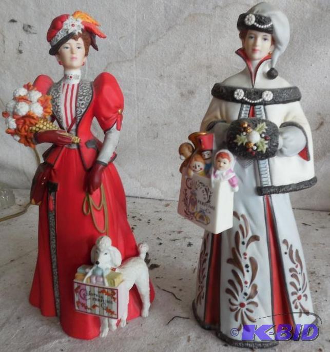 lot 108 image: Pair of ceramic figurines, 10" tall...